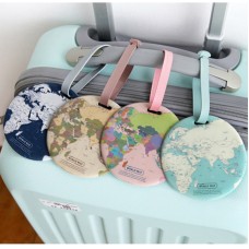 Custom World Map Round PVC Luggage Tags