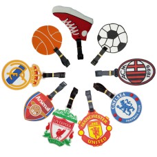 PVC Soft Rubber Team Badge Suitcase Tags With Team Logos