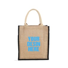 12.2''x14.2''x4'' Vertical Jute Bags With 1 Side Screen Printing