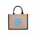 17.7''x13.8''x6.3'' Jute Bags Horizontal Style With 1 Side Screen Printing